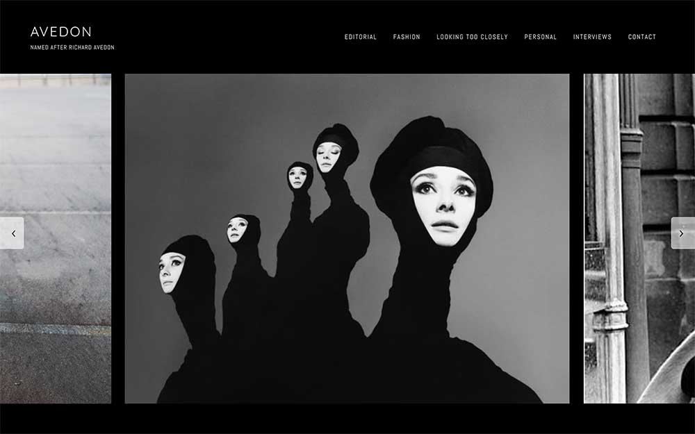 Avedon theme on black